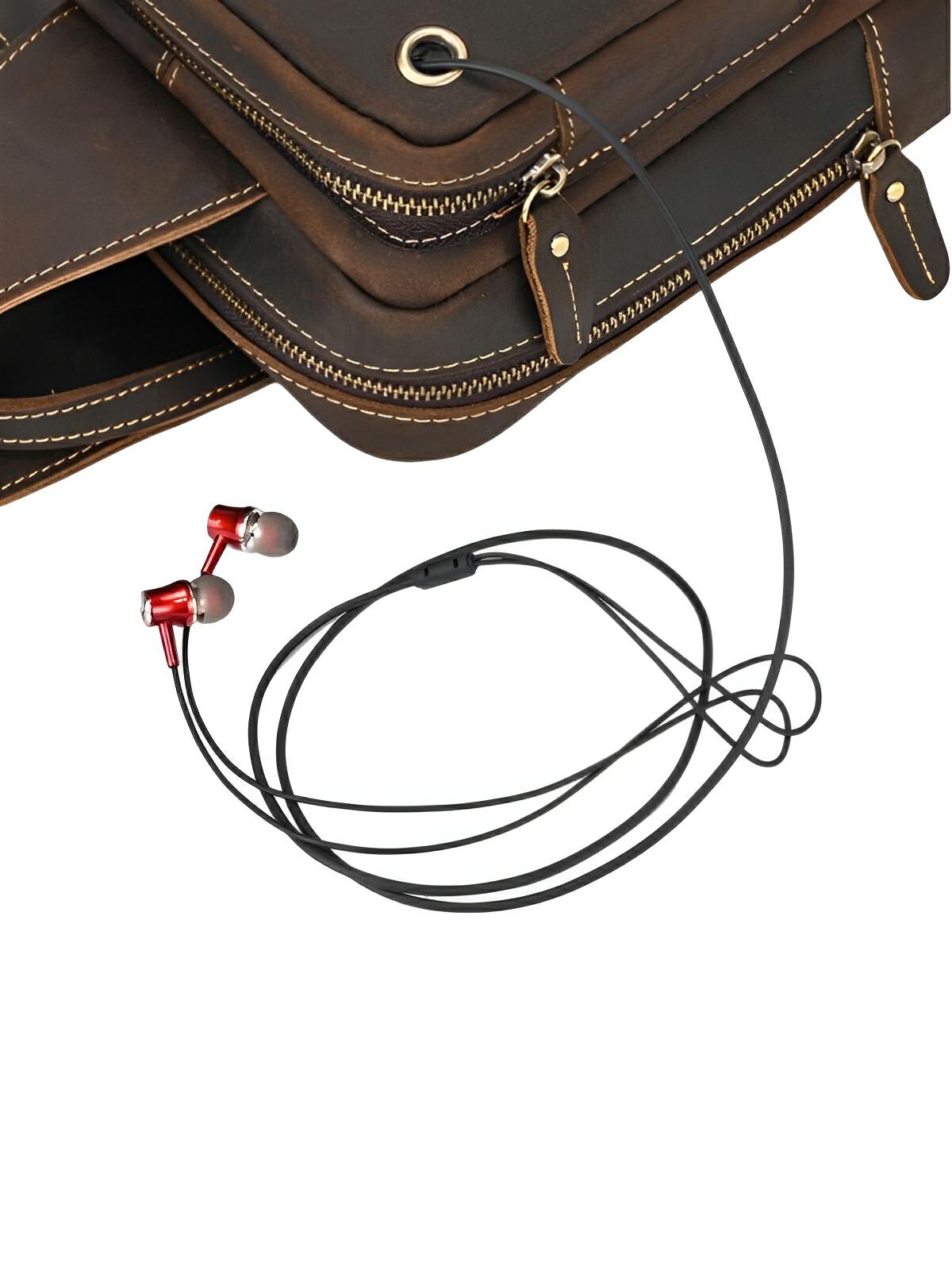 Sacoche de poitrine en cuir homme, tendance et multi - fonctionnelle, modèle Ivo - Sacoche - Café
