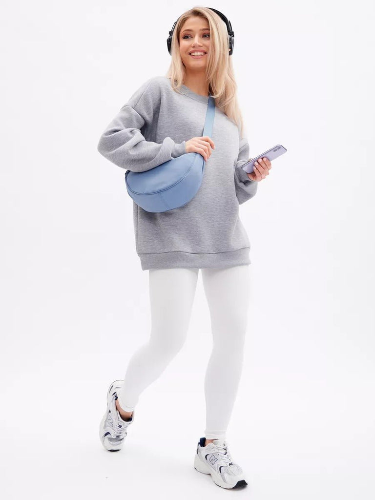Sacoche nylon femme, sac demi - lune, sac bandoulière léger, sac de poitrine, sac streetwear y2k, modèle Josina - Sacoche - Bleu