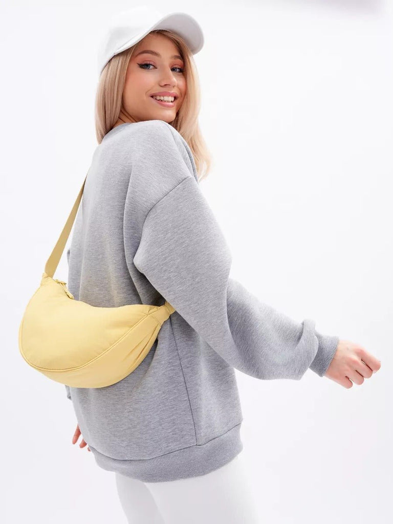 Sacoche nylon femme, sac demi - lune, sac bandoulière léger, sac de poitrine, sac streetwear y2k, modèle Josina - Sacoche - Jaune