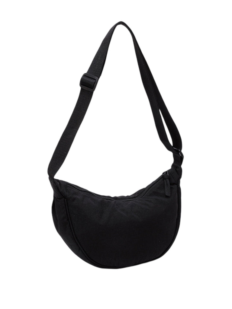 Sacoche nylon femme, sac demi - lune, sac bandoulière léger, sac de poitrine, sac streetwear y2k, modèle Josina - Sacoche - Noir
