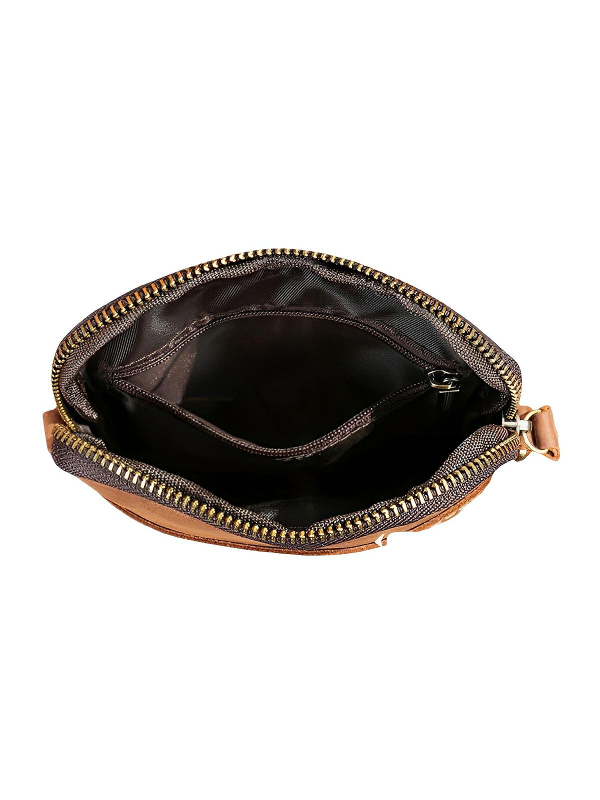 Sacoche plate en cuir homme, format pochette minimaliste, modèle Orphé - Sacoche - Marron