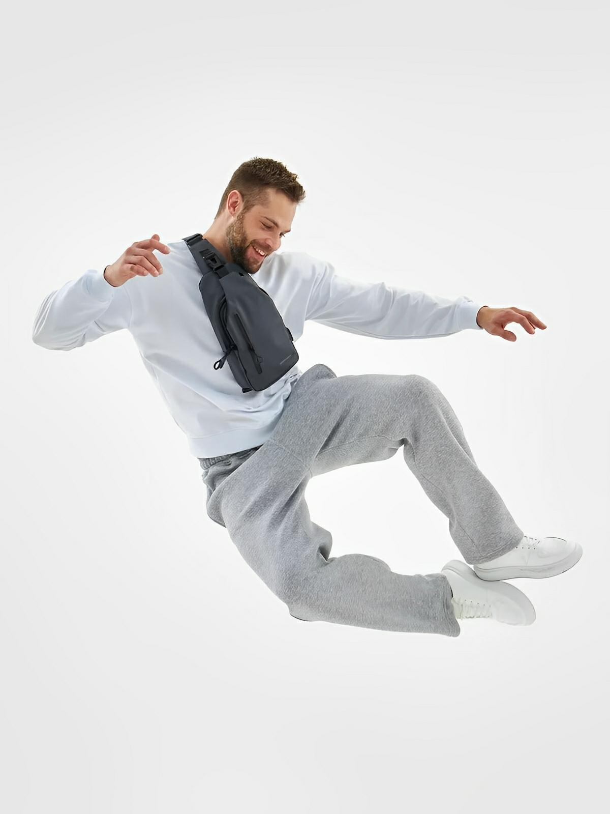 Sacoche pour homme, compact, imperméable, port USB, rangement optimisé, modèle Tolan - Sacoche - Gris