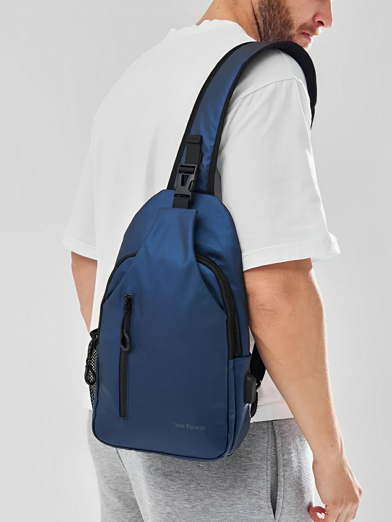 Sacoche pour homme, compact, imperméable, port USB, rangement optimisé, modèle Tolan - Sacoche - Bleu