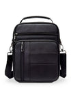 Sacoche pour homme en cuir pleine fleur, porté polyvalent, compact et pratique, modèle Dimitri - Sacoche - Noir