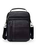 Sacoche pour homme en cuir pleine fleur, porté polyvalent, compact et pratique, modèle Dimitri - Sacoche - Noir