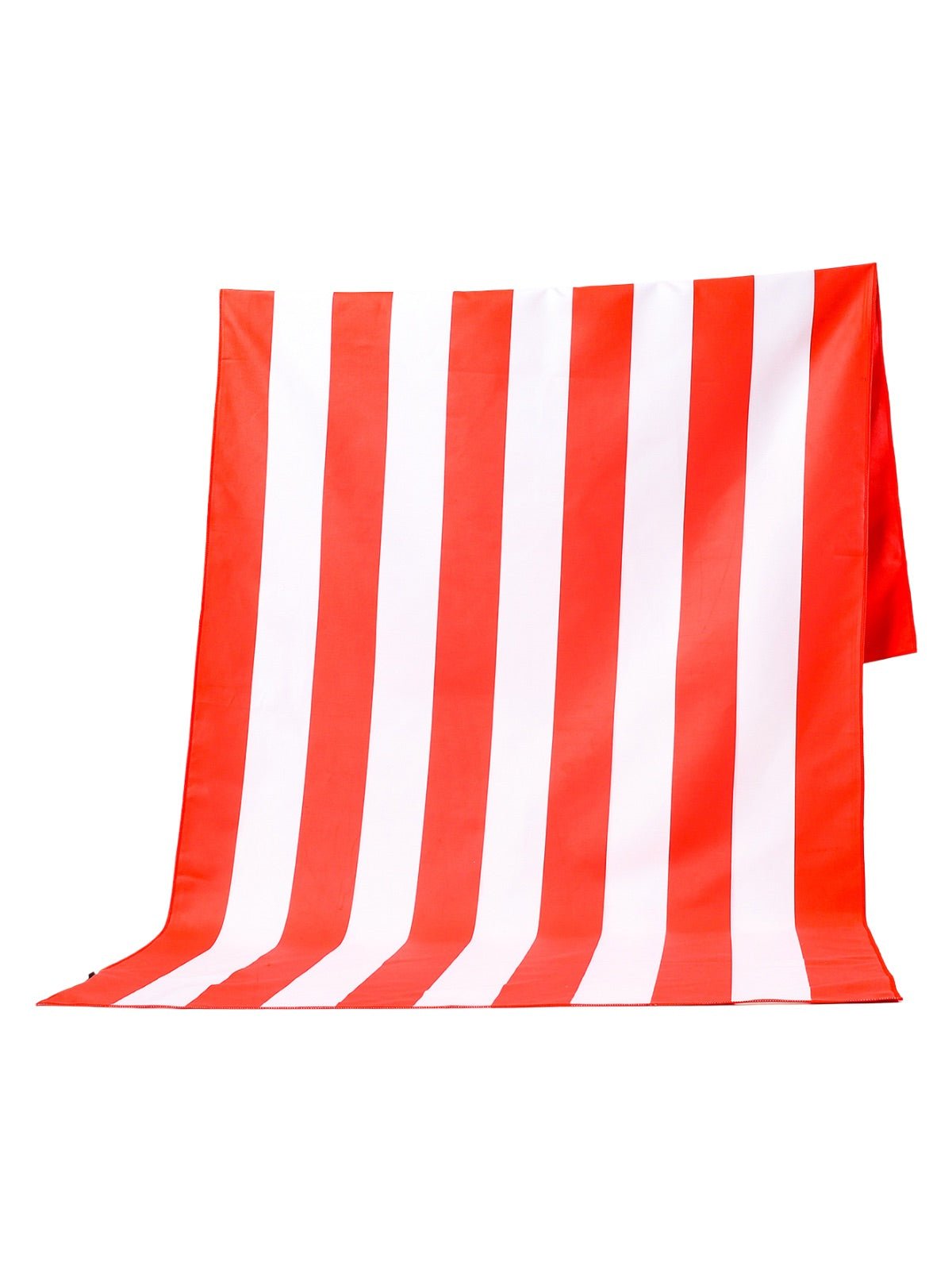 Serviette de plage microfibre, rayée colorée, séchage rapide, légère, 150x70cm, modèle Tynia - Rouge