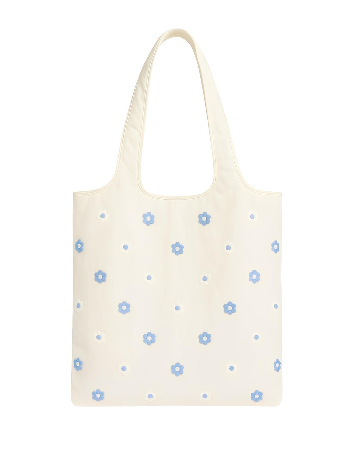 Tote - bag brodé, sac fourre - tout en toile, sac épaule fleurs, sac tissu organza, sac léger été, modèle Honorine - Sac à main - Blanc