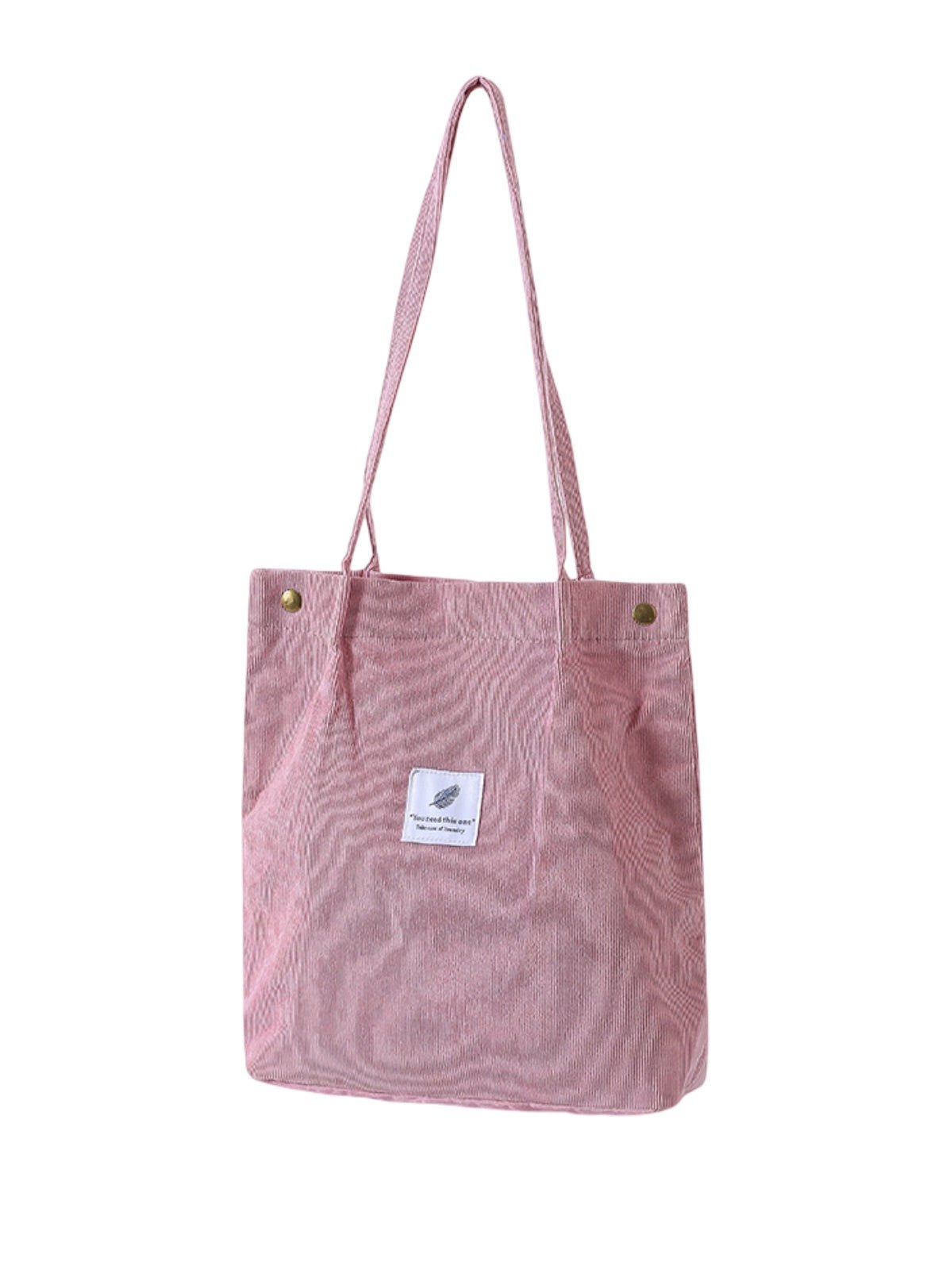 Tote - bag en velours côtelé, sac épaule femme, cabas léger, sac shopper A4, sac mode décontractée, modèle Leya - Tote - bag - Rose foncé