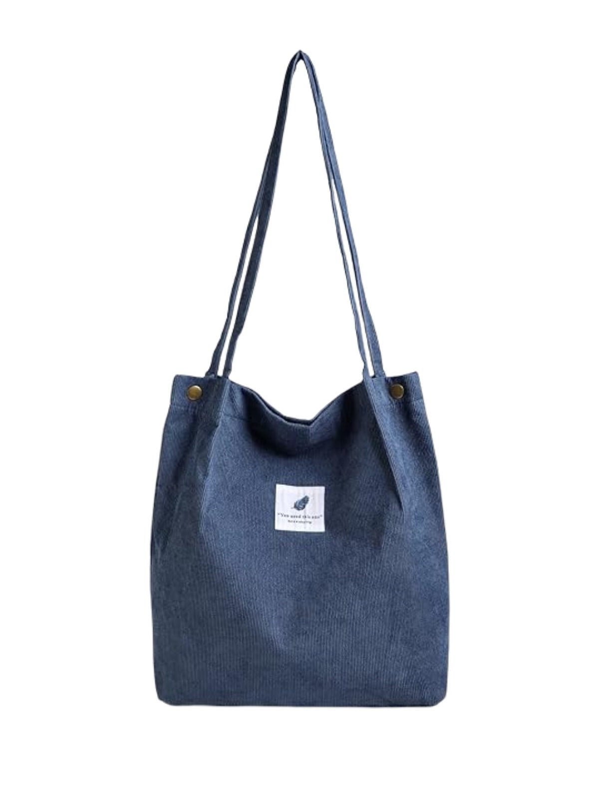 Tote - bag en velours côtelé, sac épaule femme, cabas léger, sac shopper A4, sac mode décontractée, modèle Leya - Tote - bag - Bleu